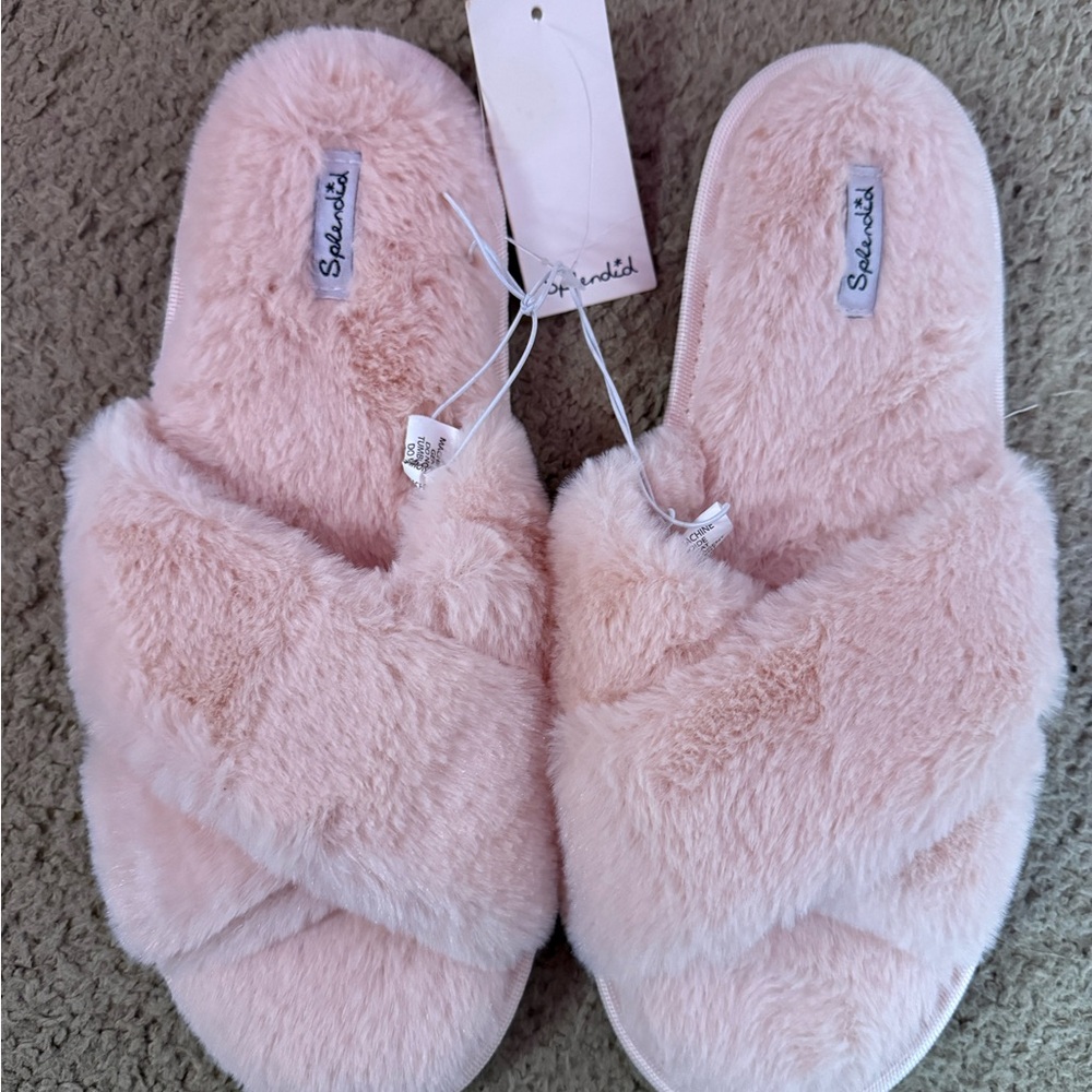 Pink Fuzzy Slippers